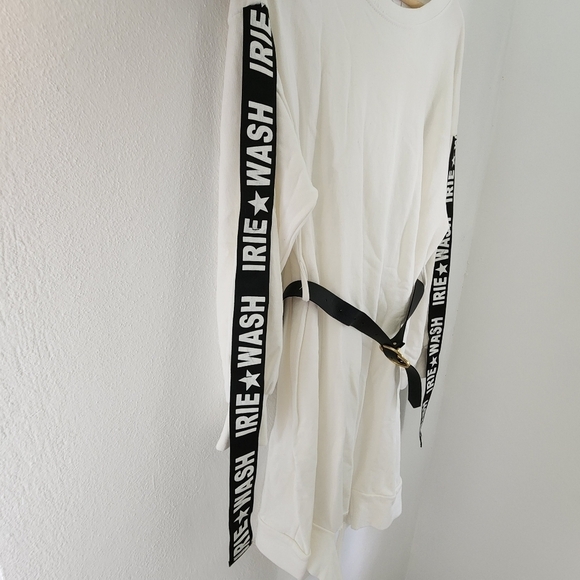 NWT Wash Irie Graphic Sport Sweatshirt Dress One Size White Black - Picture 5 of 13